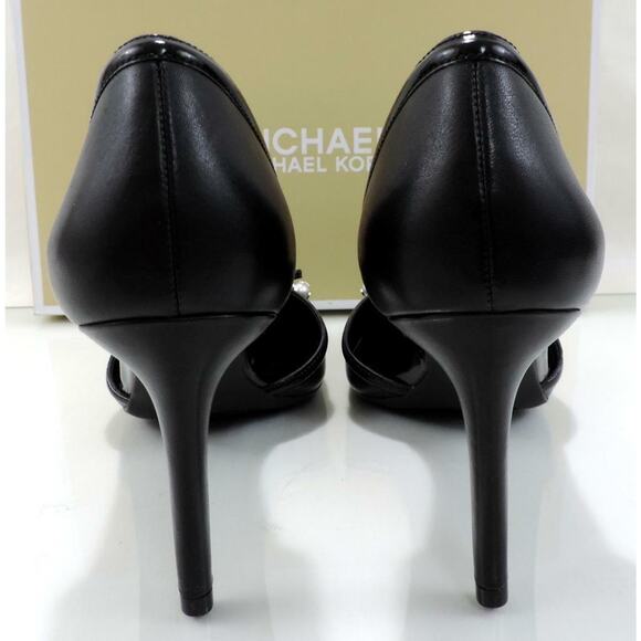 Michael Kors Gia Flex D'Orsay Pump Heels Pointy Toe Leather Black - Picture 8 of 9